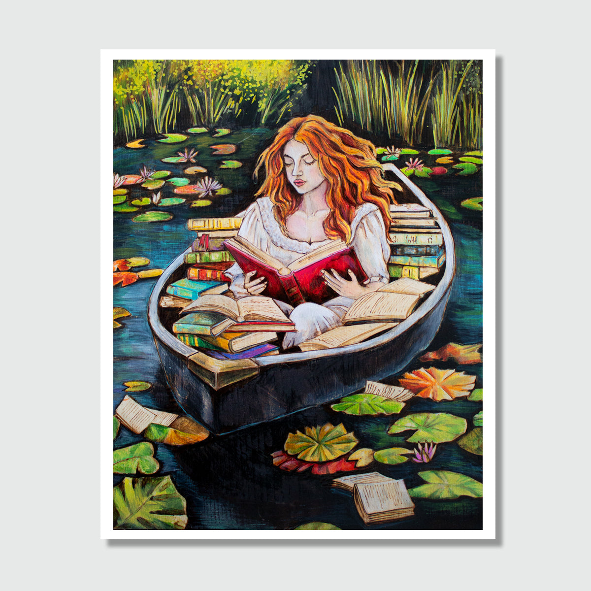 Drifting Through Pages Wood Burn – Art Print