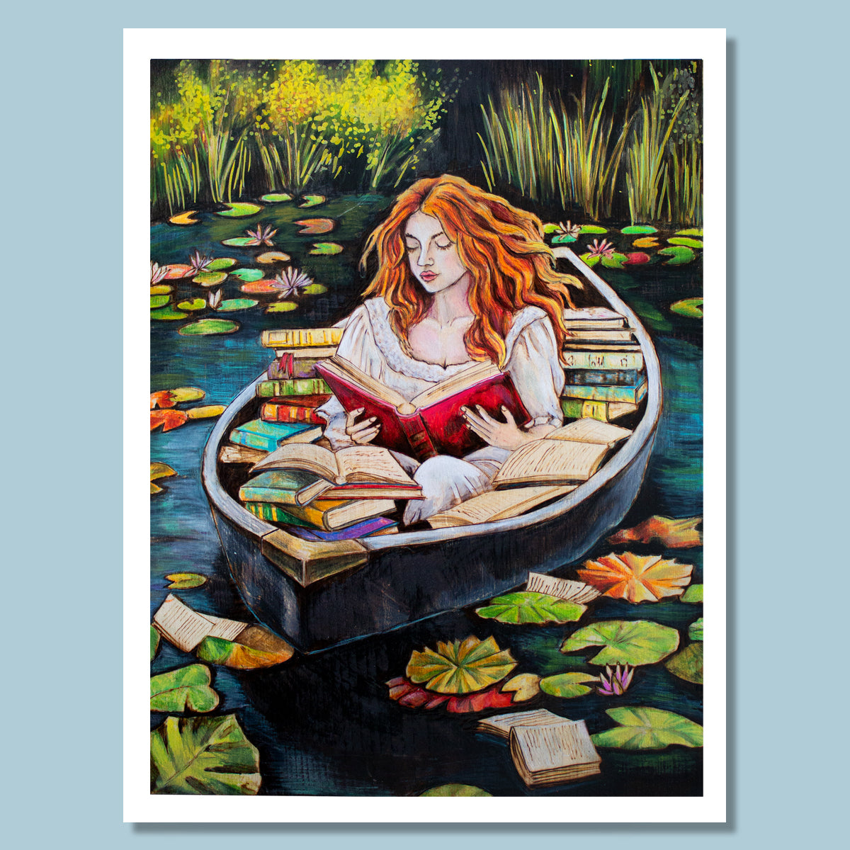 Drifting Through Pages Wood Burn – Art Print