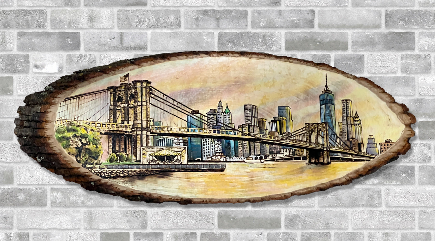 New York City Skyline- Original Wood Burn