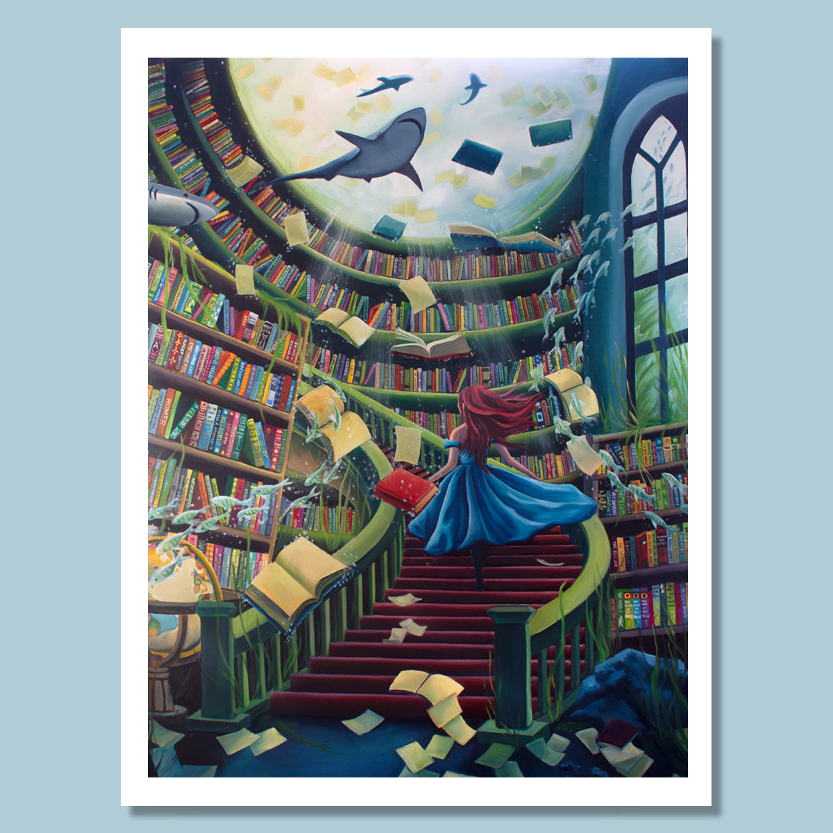 Tides of Tales (Underwater Library) – Art Print