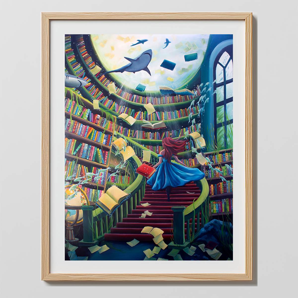 Tides of Tales (Underwater Library) – Art Print