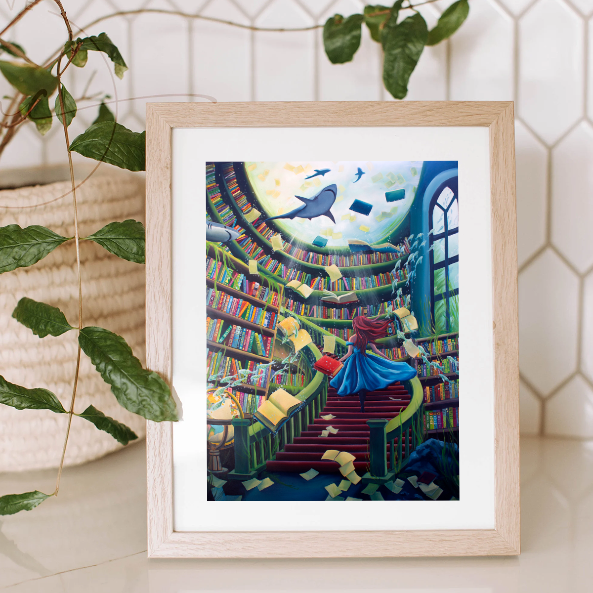 Tides of Tales (Underwater Library) – Art Print