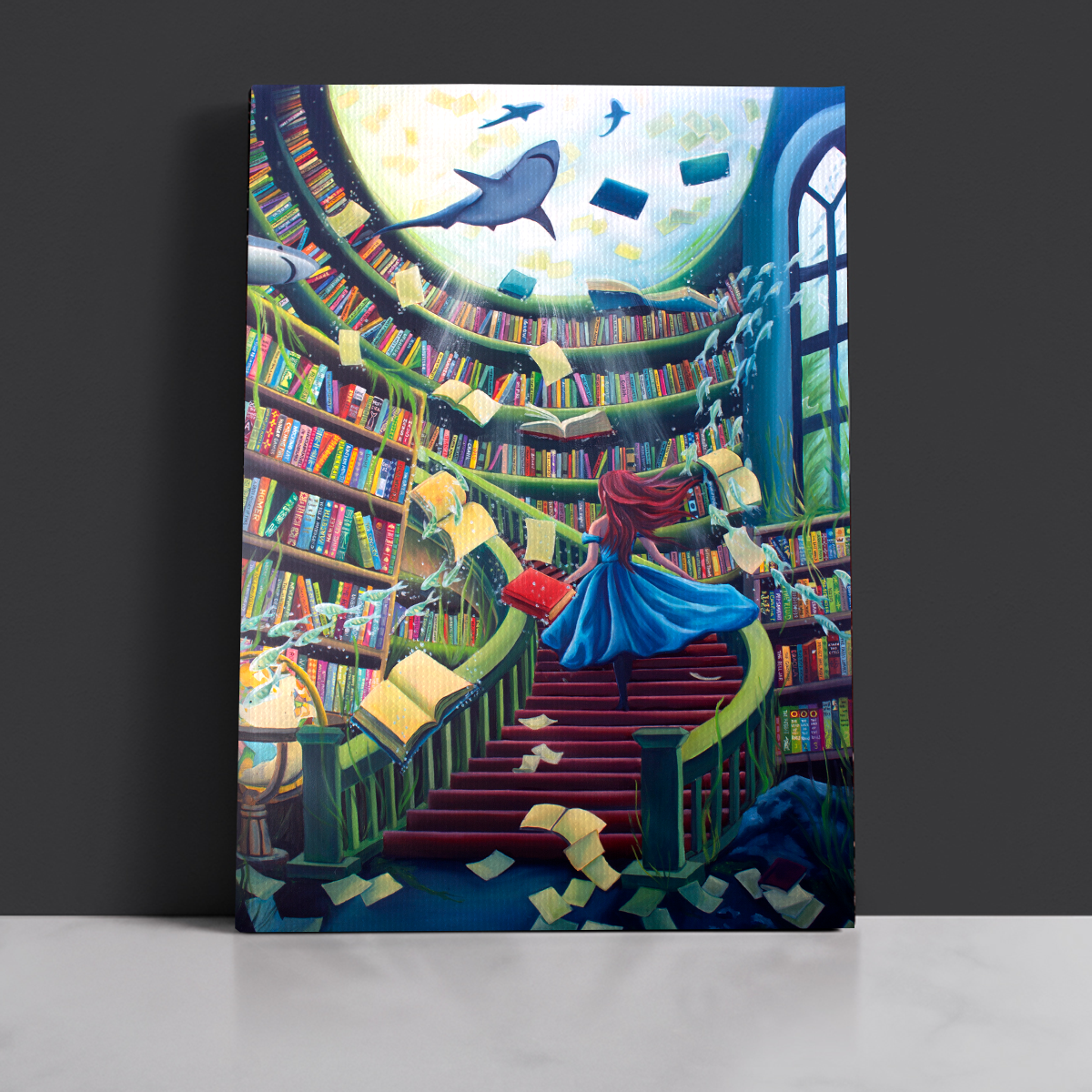Tides of Tales (Underwater Library) – Art Print