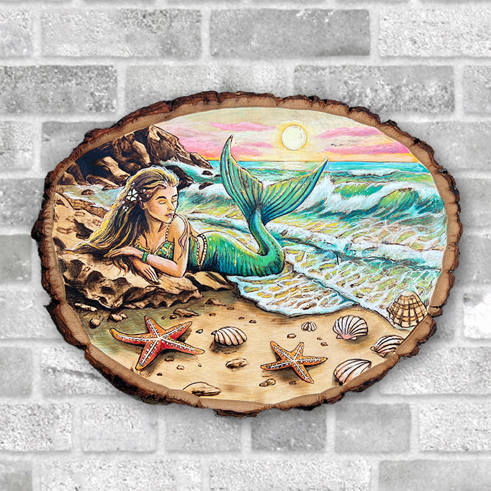 Laying Mermaid - Original Wood Burn