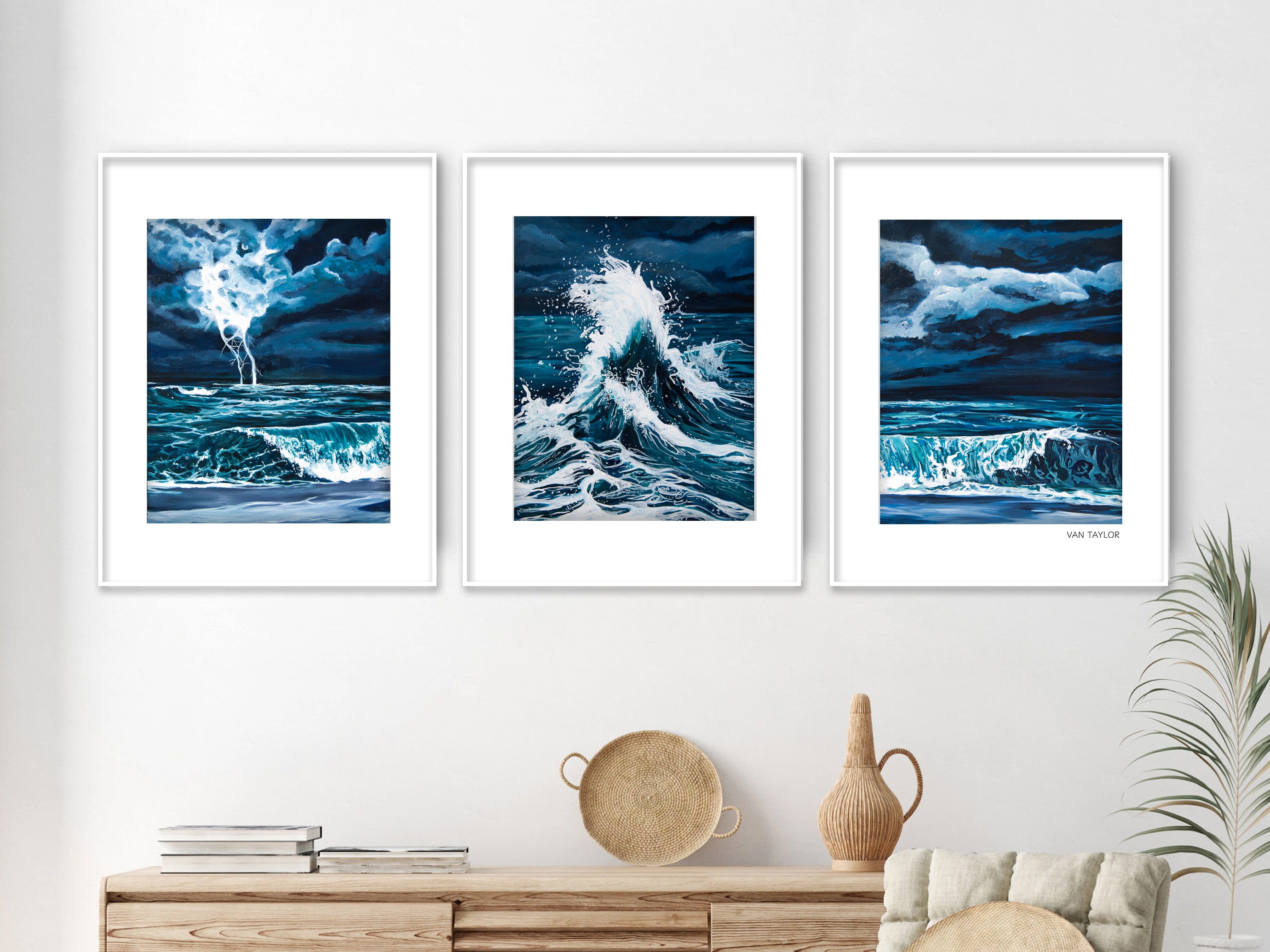 Ocean Storm Triptych – Art Print